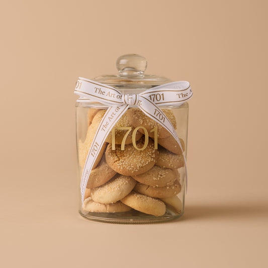 Mini Sesame Seed Shortbread Rounds Biscuit Jar (750g) - 1701