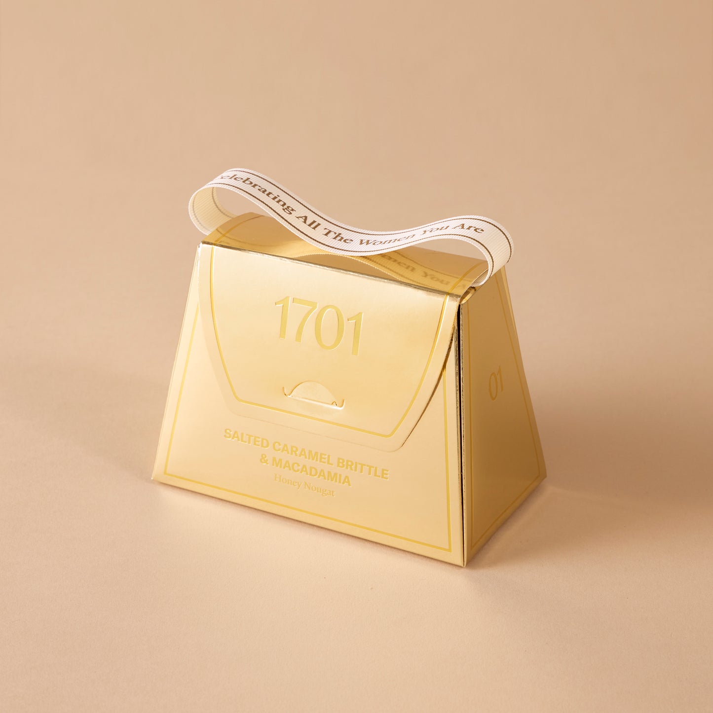 Women's Month Salted Caramel Brittle & Macadamia Honey Nougat Handbag (140g) - 1701