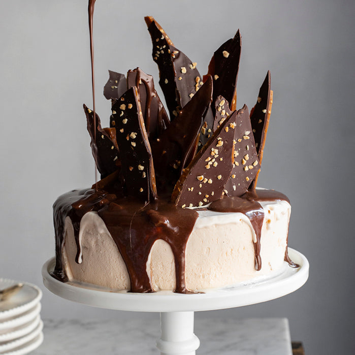 Salted Caramel Brittle & Macadamia Nougat Ice Cream Cake