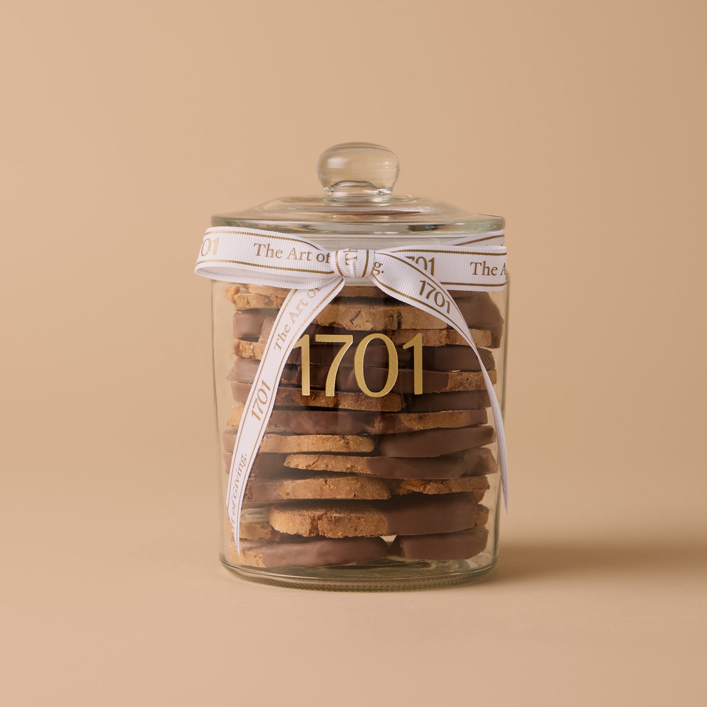 Mini Belgian Milk Chocolate Dipped Italian Biscotti Jar (750g)