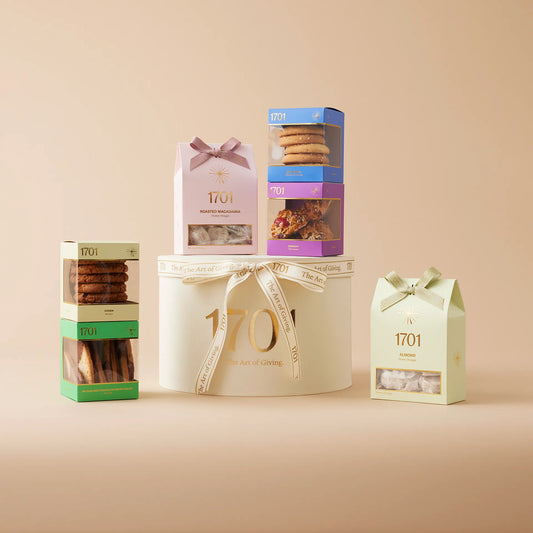 "Provence" gift box features two boxes of handcrafted honey nougat and four boxes of delicious biscuits, perfect for sharing with loved ones or as a special treat for oneself. 